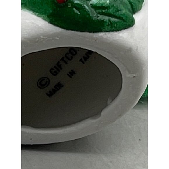 GIFTCO Snow Bells Porcelain Bear Bell Ornament Yellow n Green Knit Hat Xmas 3.5" - Picture 7 of 7